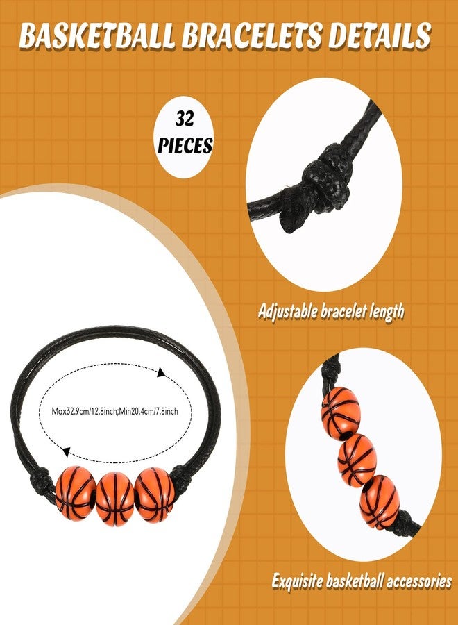 هانايف مجموعة هدايا حفلات كرة السلة من هانايف، 64 قطعة، تتضمن 32 كرة صغيرة لتخفيف التوتر و32 سوارًا قابلاً للتعديل، مجموعة هدايا رياضية لحفلات أعياد الميلاد (كرة السلة) كمكافأة للفريق. - Image 2