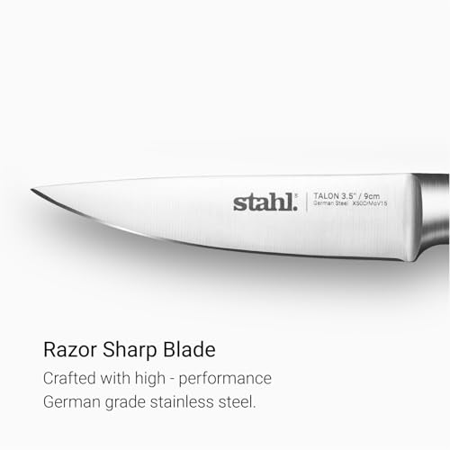 Stahl 3.5 Inches / 9 cm Talon Stainless Steel Paring Kitchen Knife with Walnut Wood Handle Fruit Vegetable Peeling, Coring Cutting Knife - Image 2