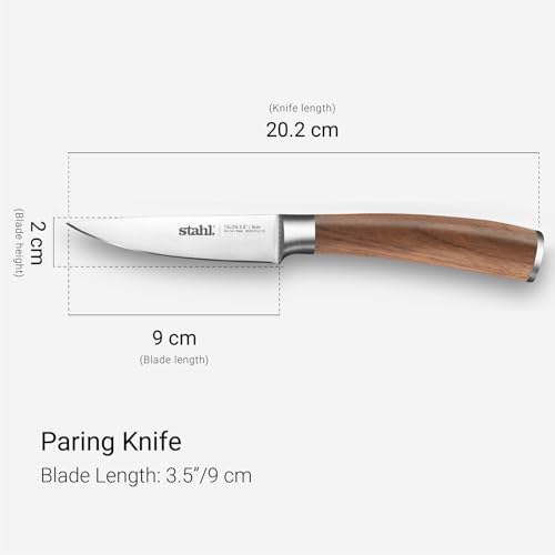 Stahl 3.5 Inches / 9 cm Talon Stainless Steel Paring Kitchen Knife with Walnut Wood Handle Fruit Vegetable Peeling, Coring Cutting Knife - Image 5
