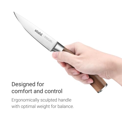 Stahl 3.5 Inches / 9 cm Talon Stainless Steel Paring Kitchen Knife with Walnut Wood Handle Fruit Vegetable Peeling, Coring Cutting Knife - Image 4