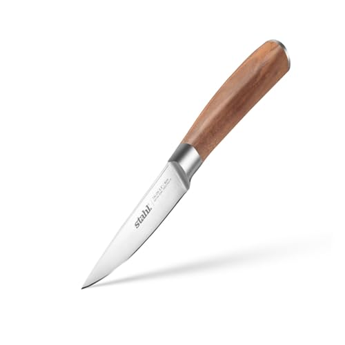 Stahl 3.5 Inches / 9 cm Talon Stainless Steel Paring Kitchen Knife with Walnut Wood Handle Fruit Vegetable Peeling, Coring Cutting Knife - Image 1