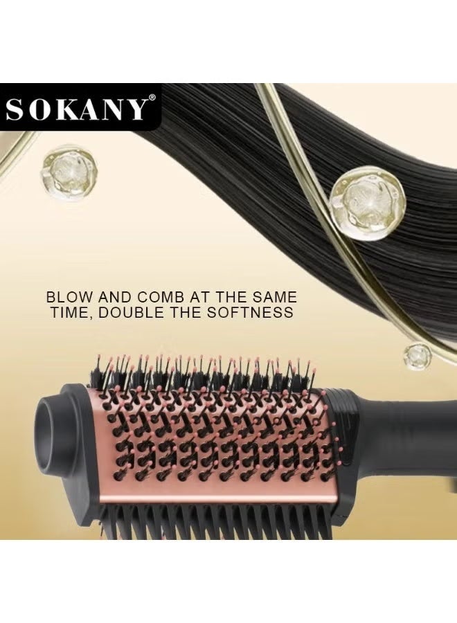 Sokany 2-in-1 Hair Dryer Brush Comb, 1200W, 3 Temperature Settings (Straightening + Drying + Curling), 1.8m Swivel Cord, Advanced Technology from Sokany - SK-15049 - Image 2