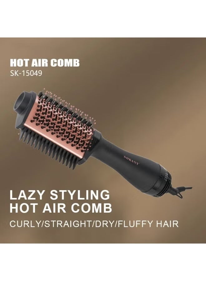 Sokany 2-in-1 Hair Dryer Brush Comb, 1200W, 3 Temperature Settings (Straightening + Drying + Curling), 1.8m Swivel Cord, Advanced Technology from Sokany - SK-15049 - Image 3