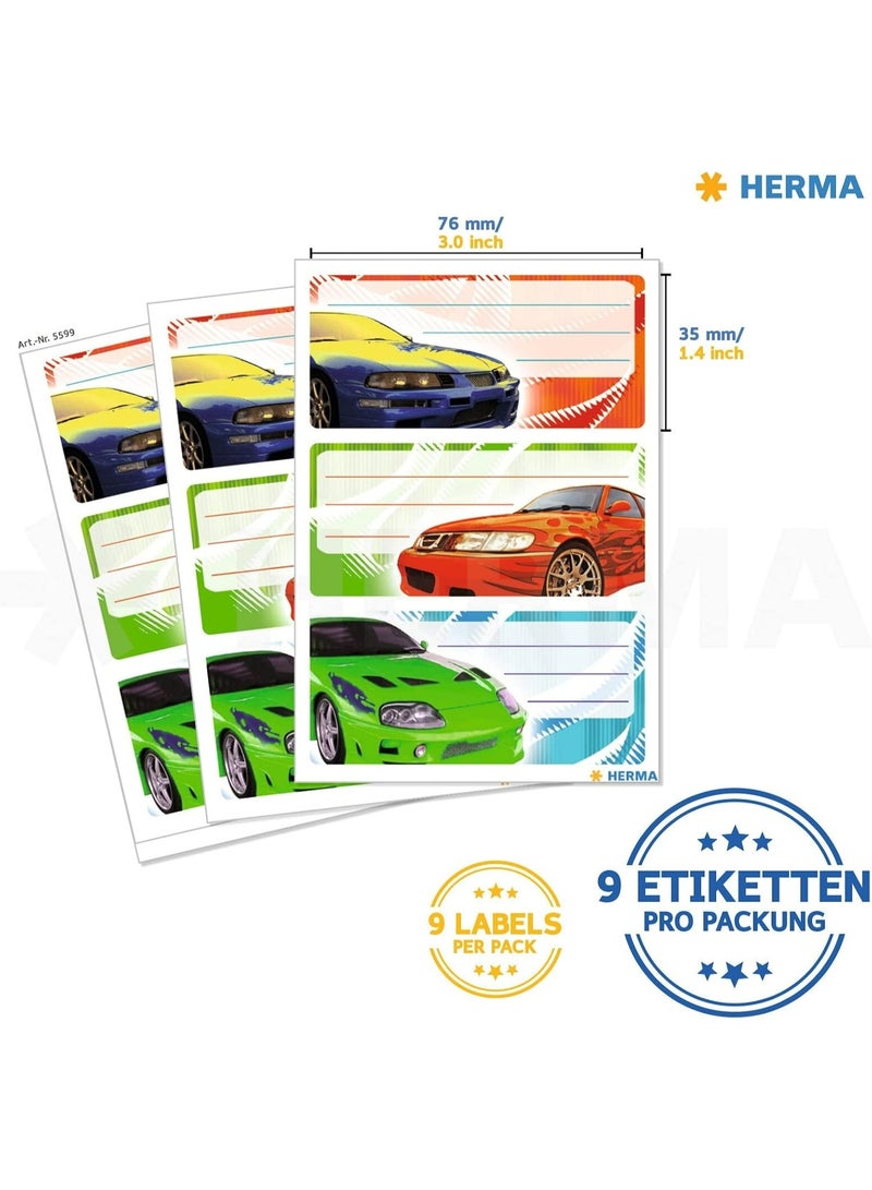 Herma Vario Sport Car Stickers for Notebooks, Modified Cars, JDM & Graffiti (9-Piece Set, 76x35mm) - Herma Vario School Car Stickers - Image 3
