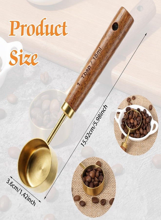 Shimmeroo 1 Teaspoon Scoop,Coffee Measuring Spoon Stainless Steel Wooden Handle 1 Tablespoon Measuring Spoon for Coffees,Tea,Spices and More - 15ML - Image 2
