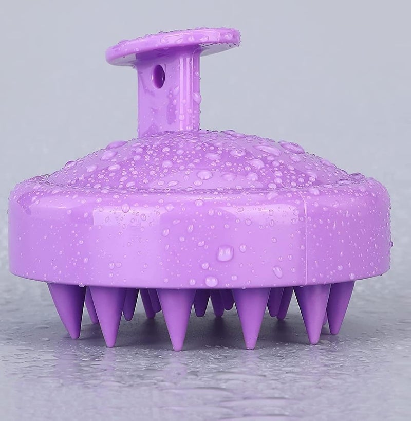 Valkyrie فرشاة شامبو لتدليك فروة الرأس، جسم من قش القمح مع شعيرات سيليكون ناعمة، مقشر فروة الرأس، مقشر فروة الرأس | إزالة القشرة، يمنع تساقط الشعر للرجال والنساء (بنفسجي 35) - Image 1