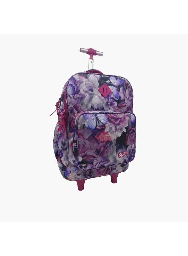ROCO Floral Print Trolley Backpack with Pencil Pouch - 18 inches - Image 2