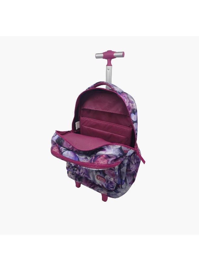 ROCO Floral Print Trolley Backpack with Pencil Pouch - 18 inches - Image 3