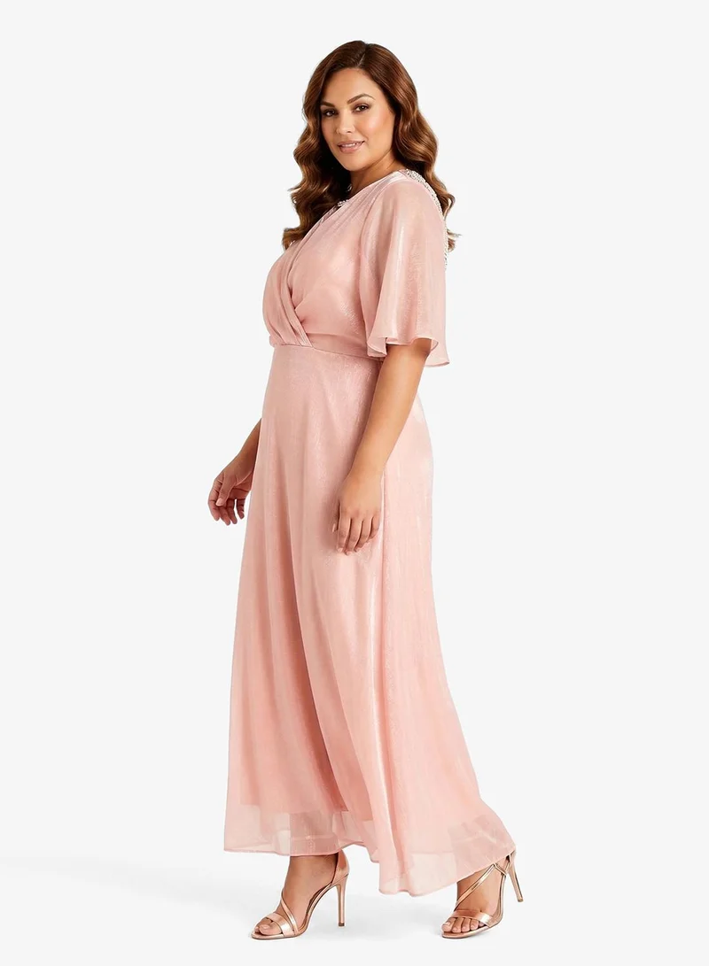 Khizana Plus Size Shimmer A-Line Dress