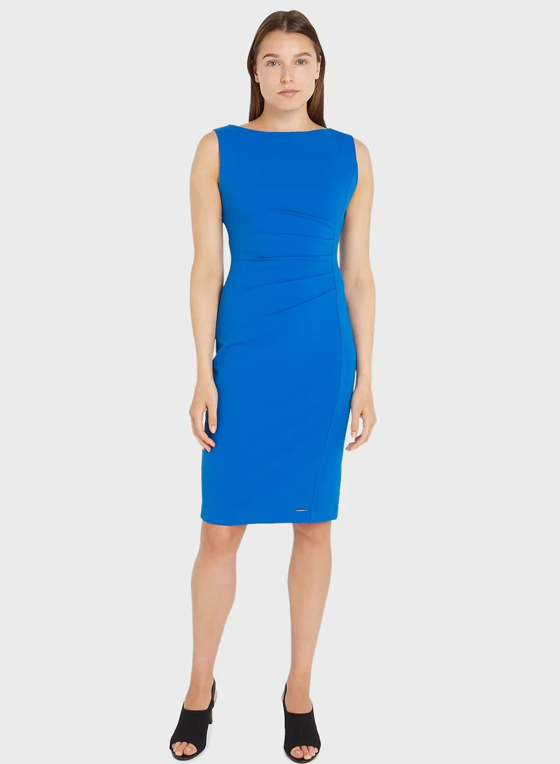 CALVIN KLEIN Ruched Sheath Dress