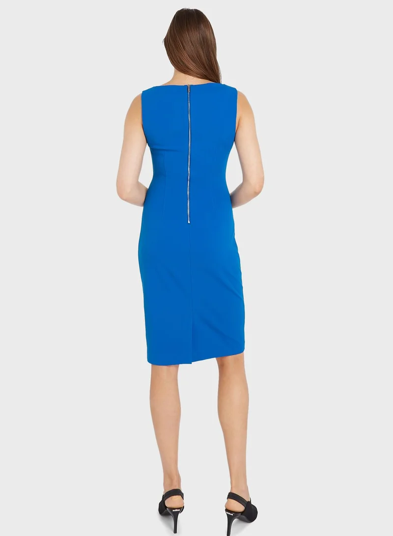 CALVIN KLEIN Ruched Sheath Dress