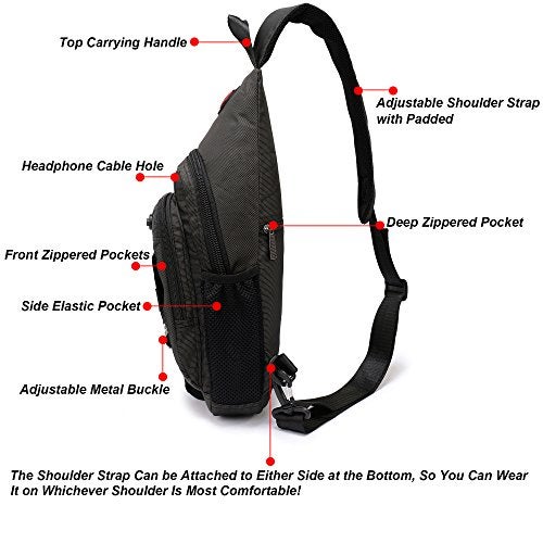 NICGID Sling Bag Chest Shoulder Backpack Crossbody Bags for Tablet Laptop Outdoor Hiking Men Women - Image 4