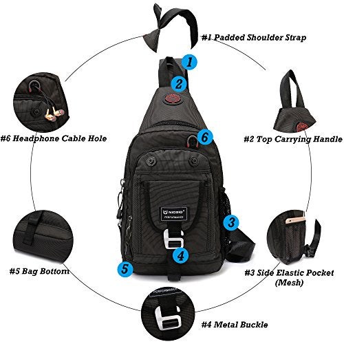 NICGID Sling Bag Chest Shoulder Backpack Crossbody Bags for Tablet Laptop Outdoor Hiking Men Women - Image 3