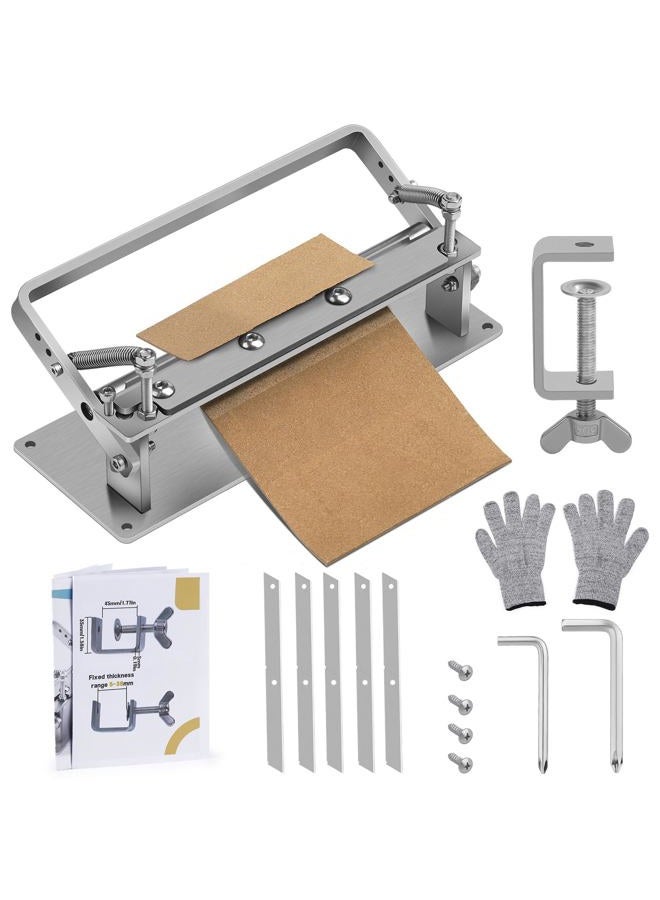 DIUDUS Leather Splitter, Leather Skiver Peeler, Manual Leather Skiving Machine, Leather Peeling Thinning Paring Machine Skiver Leather Tool with Blades for DIY Leather Crafting Tools - Image 1