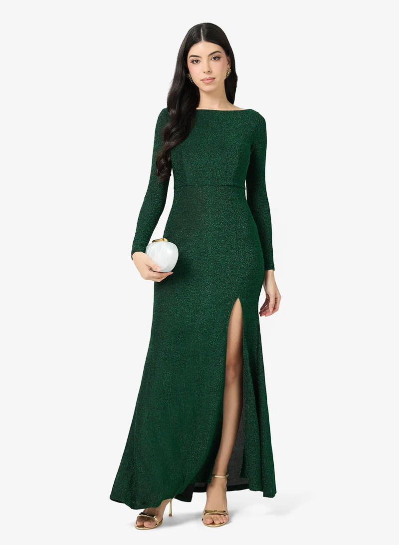 Ella Limited Edition  Shimmer A-line Dress With Slit for Women | Best Price UAE