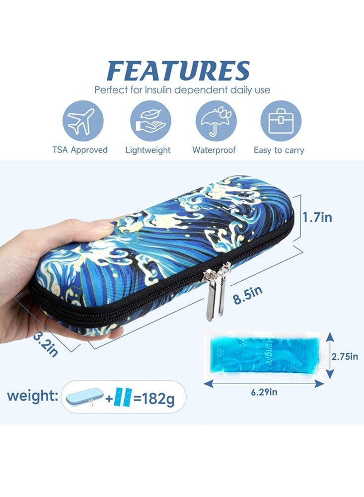 Generic Insulin Cooler Travel Case with 2 Cooler Ice Packs, Small EVA Diabetic Insulated Organizer Portable Cooling Bag for Medication Cooling Insulation, Epi Pen Carrying Bag - Image 4