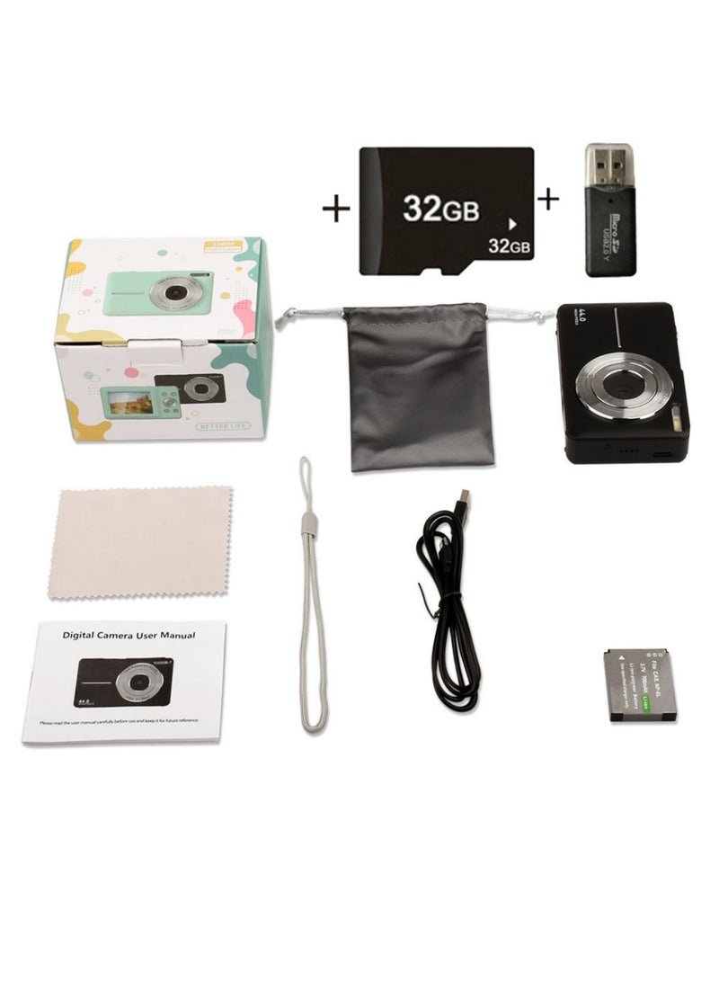 OasisLink Digital Camera, FHD 1080P Camera, Digital Point and Shoot Camera with 16x Zoom Anti-Shake Function, Small Camera for Boys Girls Kids (Black)  - Image 4