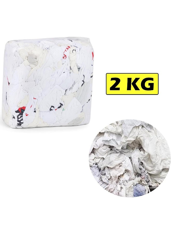 Royal Apex 2kg Mixed White Cotton Waste Rags – Multipurpose Cleaning Cloths For Home, Kitchen, Car Wash, Oil & Grease Removal, Barn & Stable Use - Image 2
