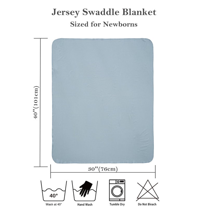 Viviland Jersey Swaddle Blanket, Ultra Soft Stretchy Receiving Blanket, Newborn Swaddle Wrap for Boys & Girls, 40 x 30 inches, 2 Pcs - Image 3