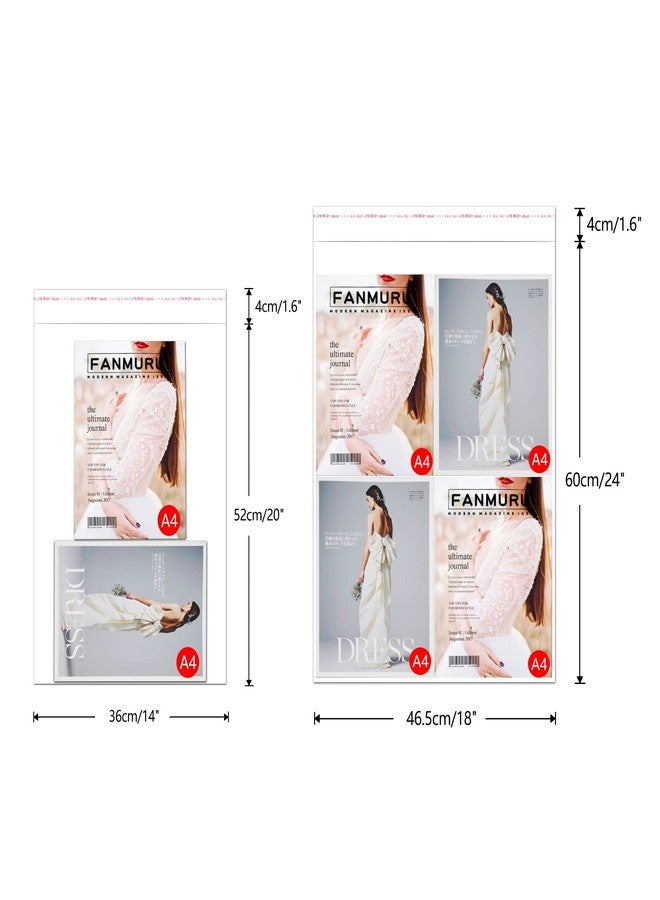 EachDusto 18" x 24" Clear Adhesive Apparel Cellophane Bags 100ct Large Self Sealing Cello Bags 2mil Resealable OPP Poly Bags for Clothing Garment Art Prints Magazine Handicraft Photos Brochure Documents - Image 4