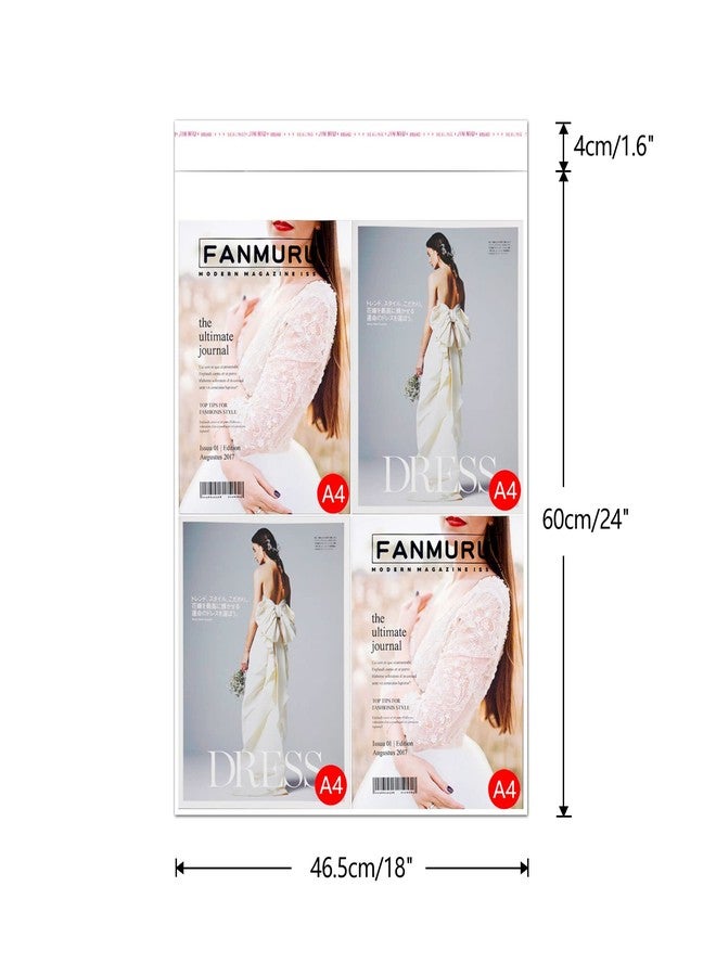 EachDusto 18" x 24" Clear Adhesive Apparel Cellophane Bags 100ct Large Self Sealing Cello Bags 2mil Resealable OPP Poly Bags for Clothing Garment Art Prints Magazine Handicraft Photos Brochure Documents - Image 2