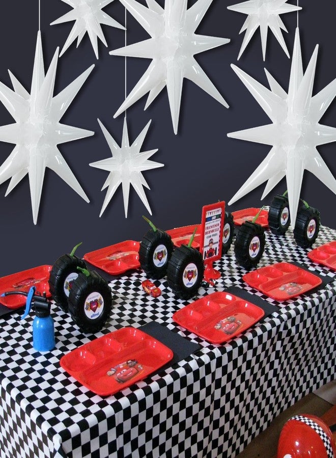 TONIFUL 4 Pcs 22inch 4D Huge White Star Balloons Explosion Star Mylar Foil Balloons for Party Supplies Backdrop Christmas,Birthday,New Year, Wedding,Photo Booth Ornament - Image 5