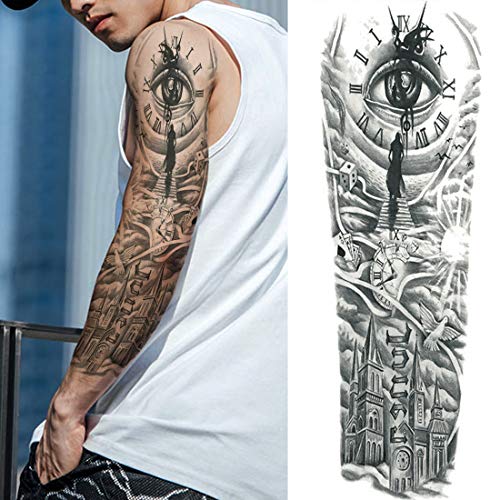 JOEHAPY 11 Sheets NEZAR Maori Temporary Tattoo Sleeve For Men Adults Tiki Turtle Manta Waterproof Fake Tattoo Sleeves For Women Black Dragon Totem Tribal Military Long Full Sleeve Tattoos Temporary Stickers - Image 4