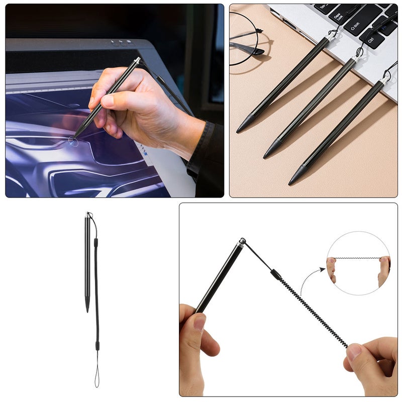 12 pcs Metal Resistive Stylus Pens With Tether Stylus For Devices Anti-Lost Stylus Tablets Stylus Pen Precision Drawing And Writing Tool - Image 5