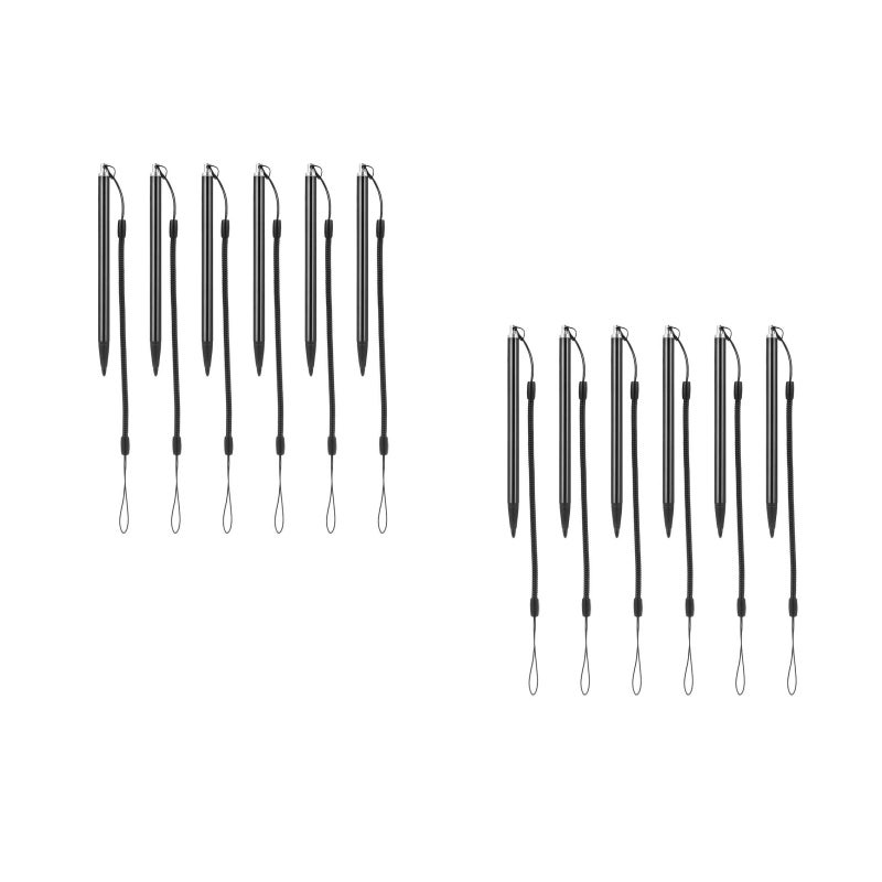 12 pcs Metal Resistive Stylus Pens With Tether Stylus For Devices Anti-Lost Stylus Tablets Stylus Pen Precision Drawing And Writing Tool - Image 1