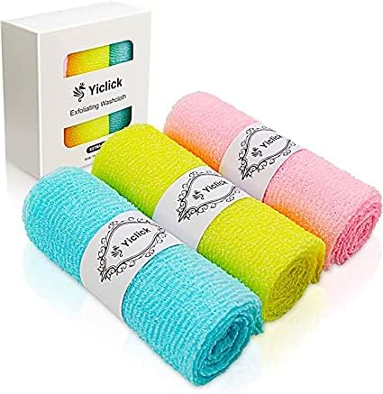 Yiclick Exfoliating Washcloth Towel Exfoliating Body Scrubber Exfoliator Back Scrubber for Shower Bath Exfoliate Rags Wash Cloths Loofah Lufa Sponge Body Scrub Exfoliation Women Men - Image 1