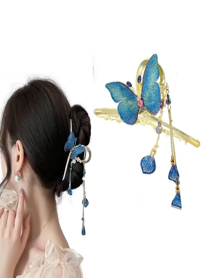 Calyrex Metal Butterfly Headdress Hair Clips Large Flower Tassel Claw Clip Super Flash Nonslip Hairpin - Image 2
