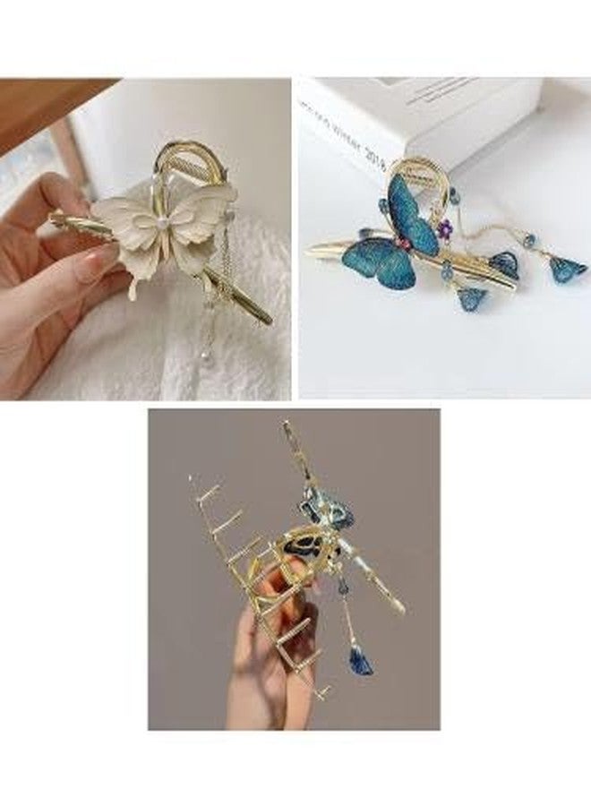 Calyrex Metal Butterfly Headdress Hair Clips Large Flower Tassel Claw Clip Super Flash Nonslip Hairpin - Image 5