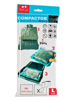 COMPACTOR Compactor 2-Piece Vacuum Storage Bag Green Large  - Image 1
