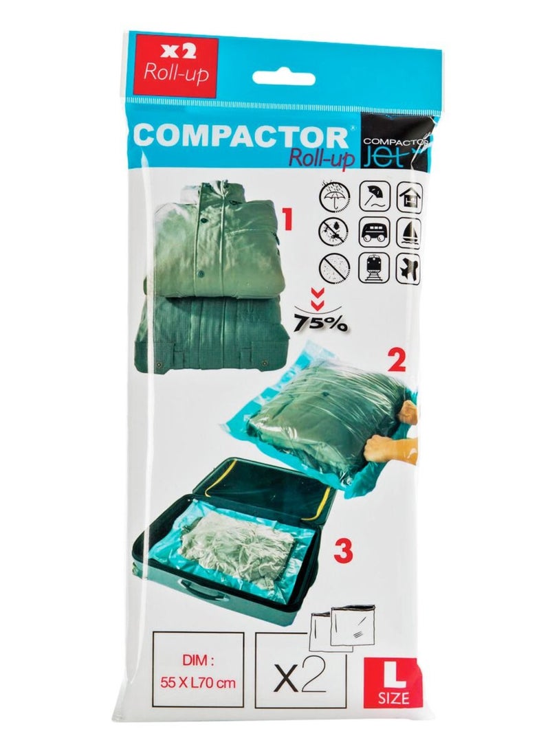 COMPACTOR Compactor 2-Piece Vacuum Storage Bag Green Large  - Image 1