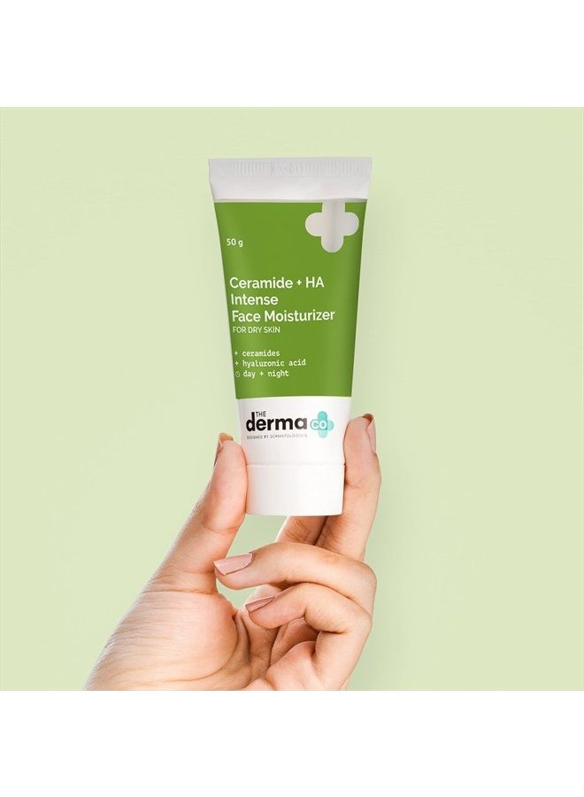 THE derma Co مرطب مكثف للوجه والبشرة الجافة من سيراميد + حمض الهيالورونيك - 50 جم - Image 2