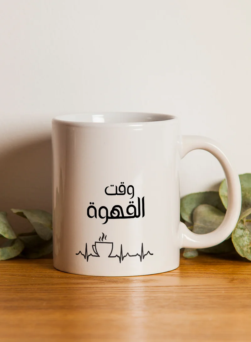 LOWHA 11 oz Ceramic Mug with Coffee Time Design