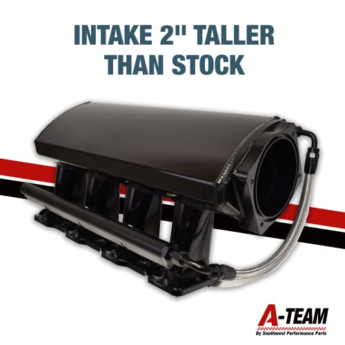 A-Team Performance - Intake Manifold 102mm Throttle Body Sheet Metal Fabricated - Compatible With Chevrolet GMC Pontiac LS LS1 LS2 LS6 EFI Black - LS2 Intake Manifold - Includes Gaskets And Hardware - Image 4