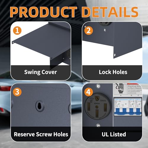 Joinfworld Temporary Power Outlet Panel Weatherproof, Thicker Prewired RV Electrical Panel with UL Listed 20, 30, 50 Amp Receptacle Outlet Box Installed for Hookup Camper Travel Trailer Motorhome - Image 3