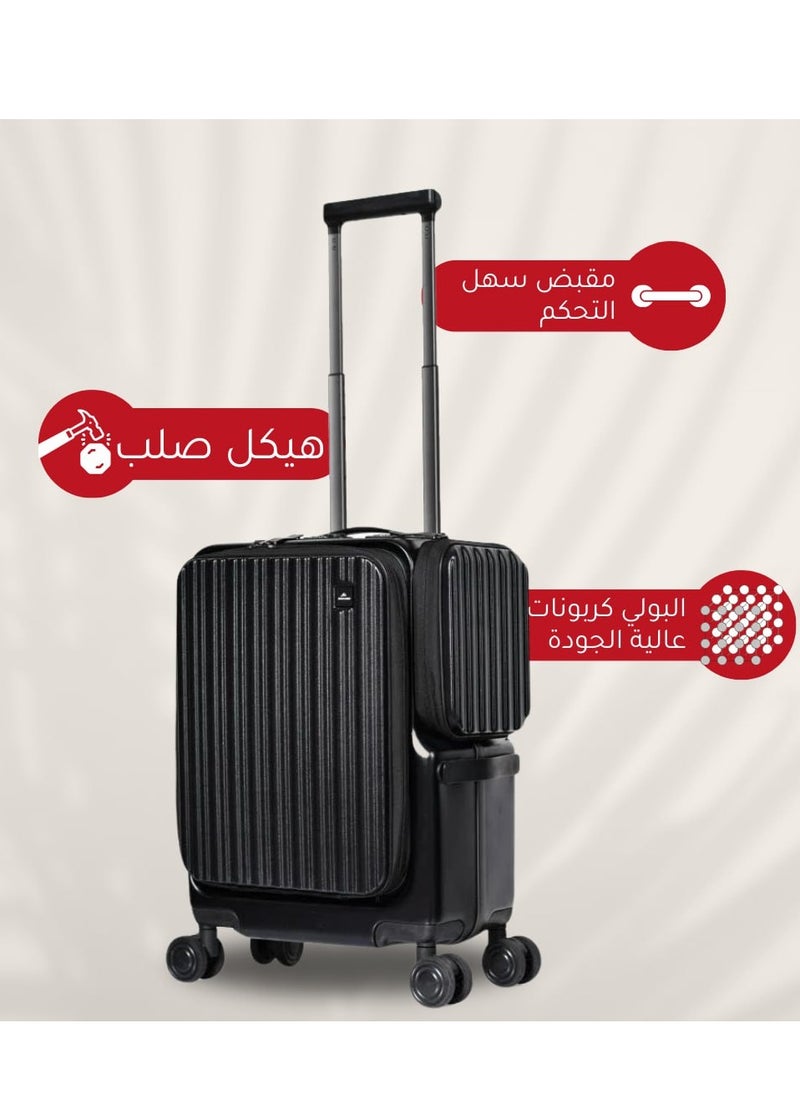 MORANO - Morano smart carry-on 20'' inch luggage with large storage compartments a side pocket with a special lock and a pocket for tablets and documents Size  37*28*50 cm - Image 1