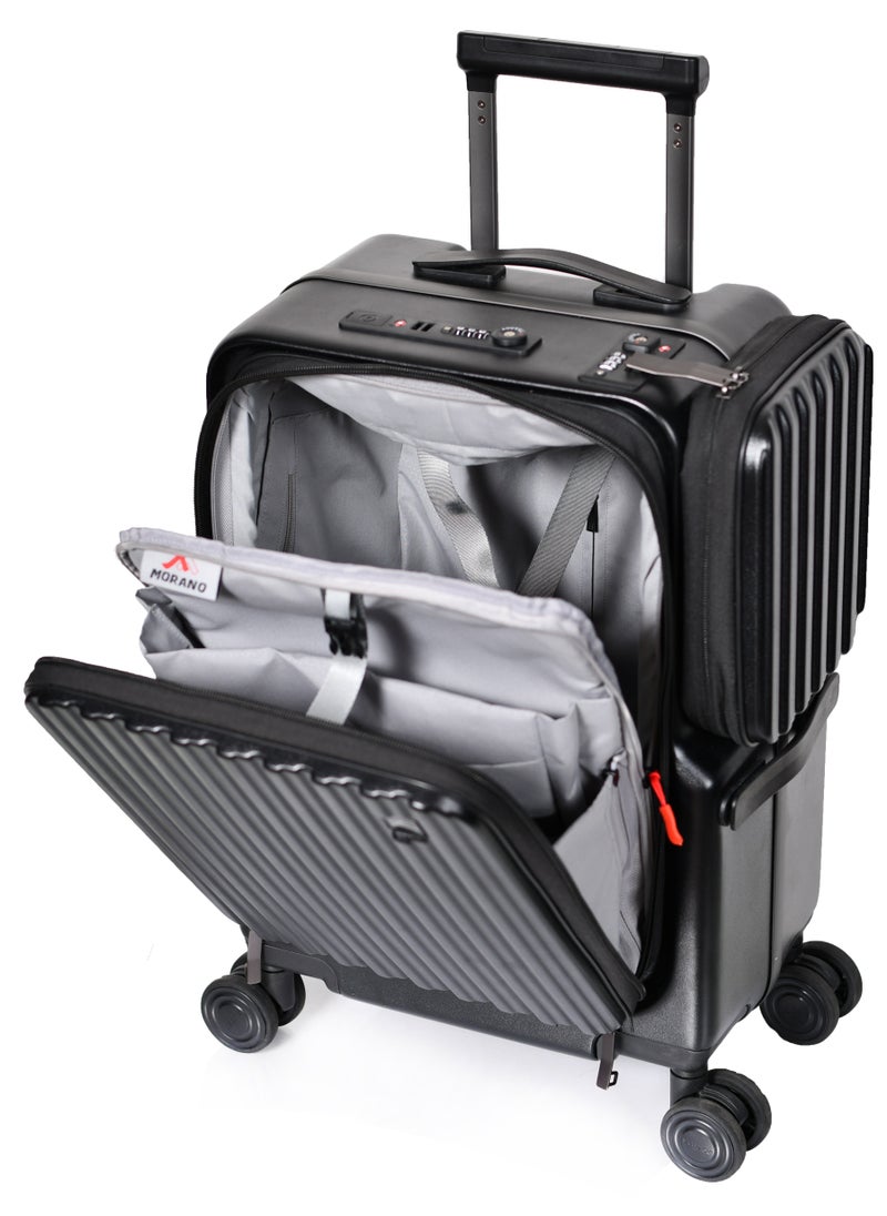 MORANO - Morano smart carry-on 20'' inch luggage with large storage compartments a side pocket with a special lock and a pocket for tablets and documents Size  37*28*50 cm - Image 1