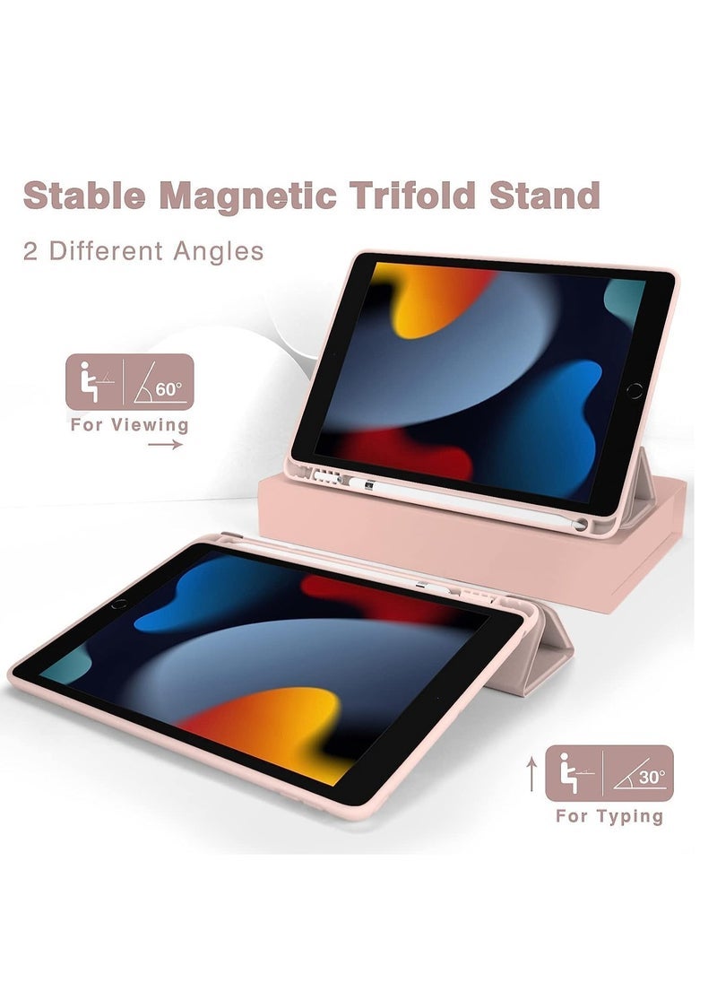 ELTRAZONE iPad 10.2 Case  iPad 9th 8th 7th Generation Case Auto Wake & Sleep Cover  Protective Cover with Pencil Holder Having Slim Soft TPU Back Smart Trifold Stand  Pink - Image 2