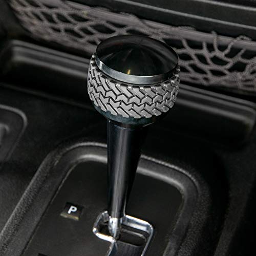 DV8 Offroad Replacement Shift Knob for 2011-2018 Wrangler JK | Automatic Transmission | Billet Aluminum Construction | Rubber Tire Tread Grip - Image 4