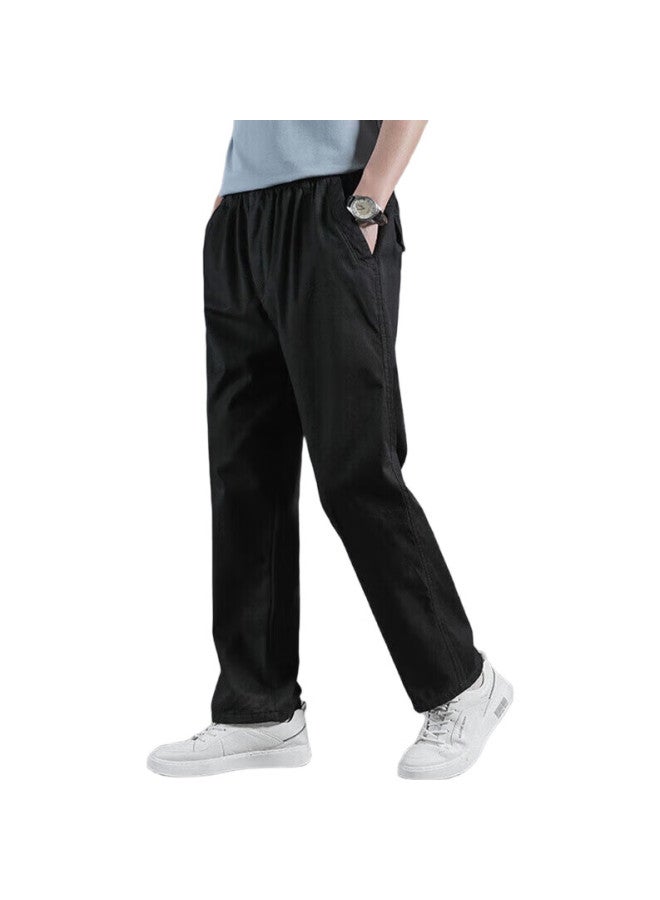 PLAYBOY Casual Pants For Men, Spring And Summer Trousers, Men'S Business Loose Straight-Leg Trendy Long Pants, Dark Gray, L - Image 1