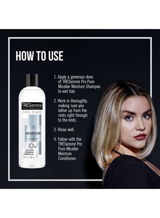 TRESemmé TRESemme Pro Pure Micellar Moisture Shampoo, Paraben and Dye Free, Daily Moisture for Dry, Dull Hair, Unisex, 16 fl oz - Image 2