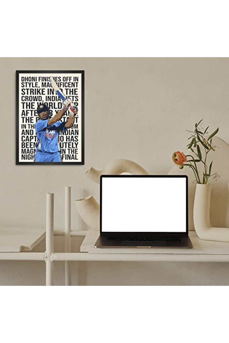LAMRON MS Dhoni World Cup Finale Framed Poster - Image 2