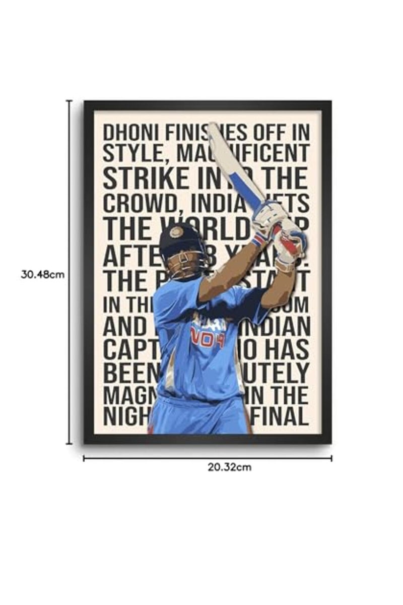 LAMRON MS Dhoni World Cup Finale Framed Poster - Image 3