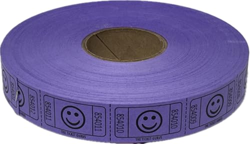 The Ticket Gurus-2000 Purple Smile Tickets Single Roll Consecutively Numbered Raffle Tickets - Image 4