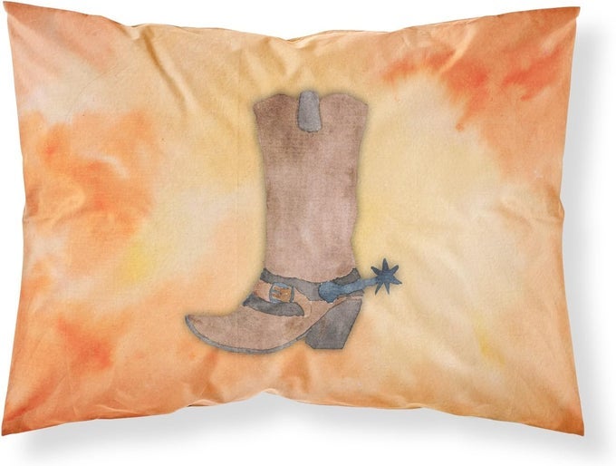CAROLINES TREASURES BB7371PILLOWCASE COWBOY BOOT WATERCOLOR FABRIC STANDARD PILLOWCASE LIGHTWEIGHT SUPER SOFT EASY CARE DECORATIVE ARTWORK PILLOWCASE STANDARD