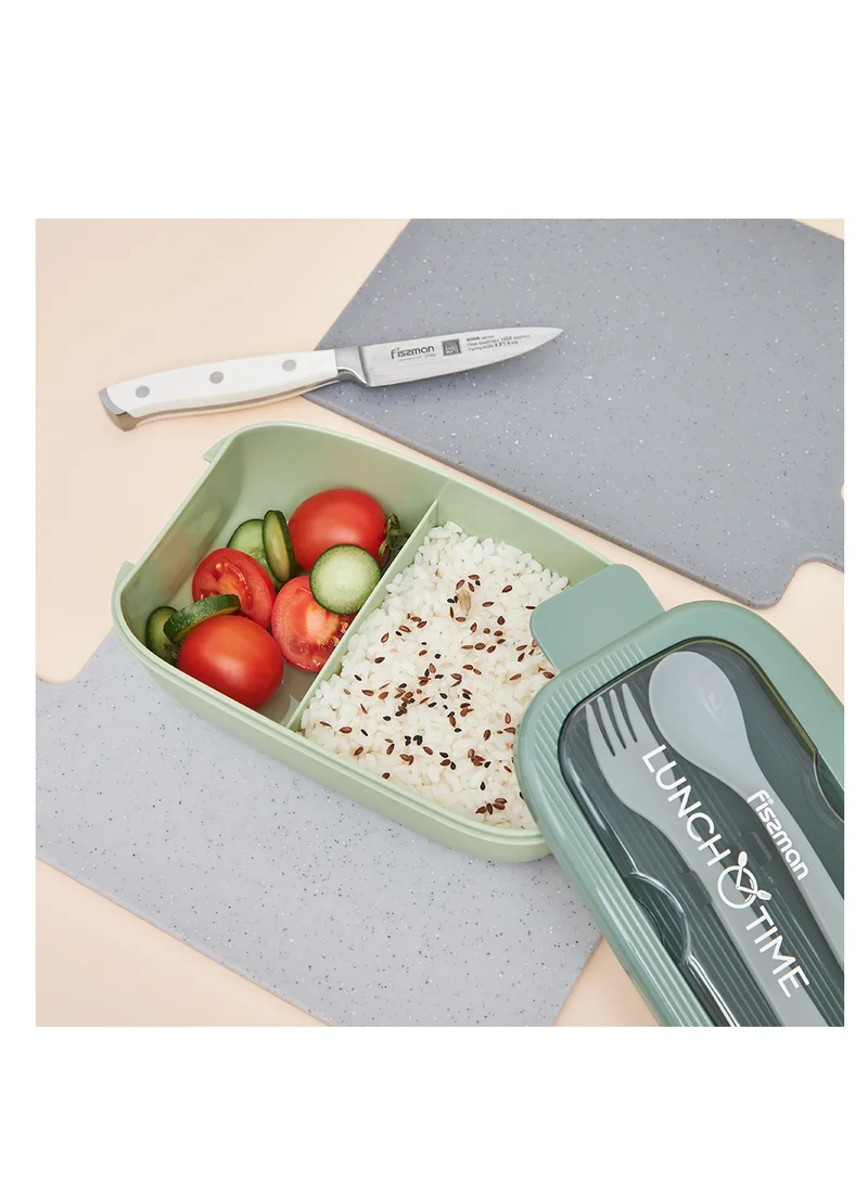Fissman 2 Compartment Plastic Lunch Box 20.5cm, 1000ml, Green