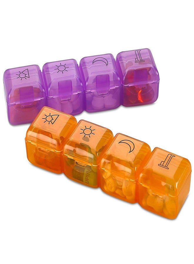 MEDca Weekly Pill Organizer - Pack of 2-4 Compartment Am/Pm Pill Box, 7 Day Large Travel Medication Dispenser Case for Vitamins, Supplements and Medicine - Image 3